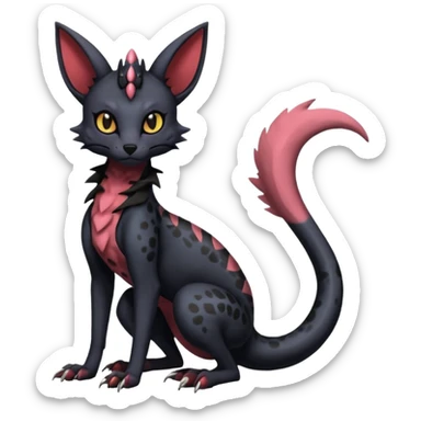 Gothic edgy dark Salandit-Umbreon-Genet-Noivern-Noibat-Serval-Hybrid (Full body) sticker
