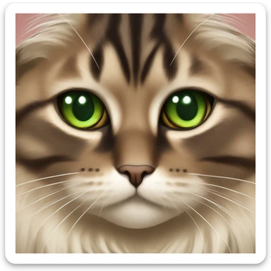 Brown and black Siberian cat with green eyes dressed as obi wan kenobi sticker