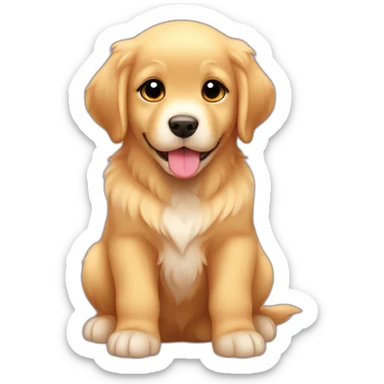 Golden Retriever cute puppy kawaii sticker
