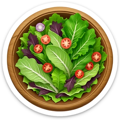 bowl de madera en su interior ensalada verde saludable con vista desde arriba sticker