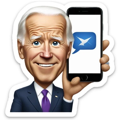 Joe Biden with iphone sticker