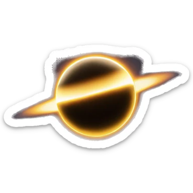 total solar eclipse bright ring around moon  sticker