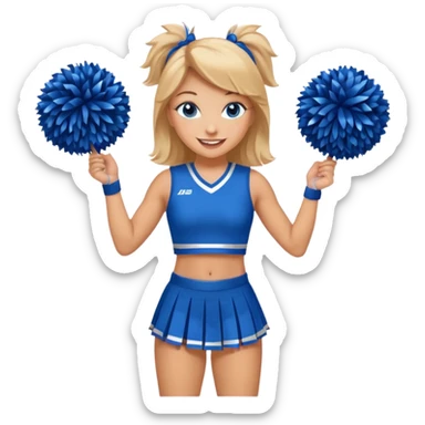 Full body , female , cheerleader , blue eyes sticker