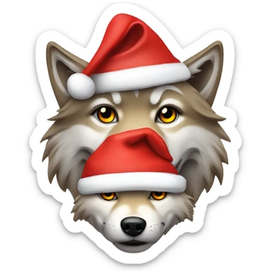 Wolves in Santa hats sticker