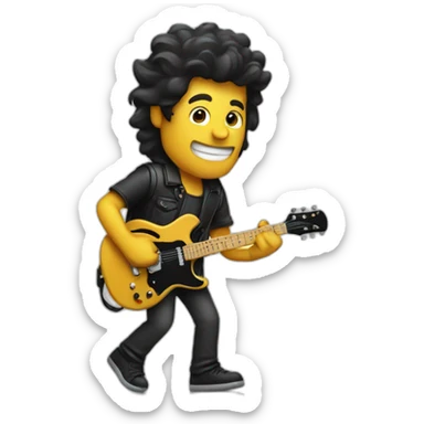 guitarist man carrying black electric guitar sticker