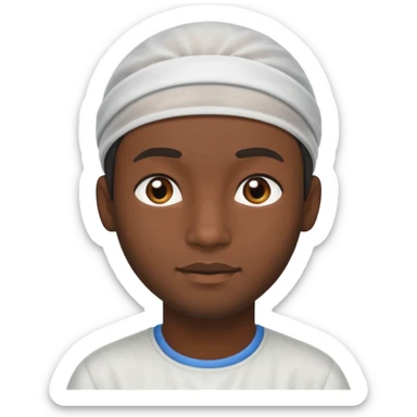 Black guy wearing a hairnet sticker