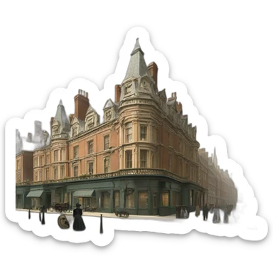 Victorian era london city sticker