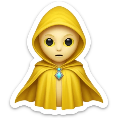 yellow alien with yellow cloak sticker