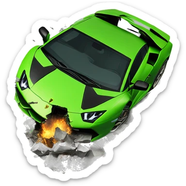 a lamborghini crashing sticker