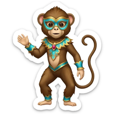 full body of monkey wearing masquerade sticker