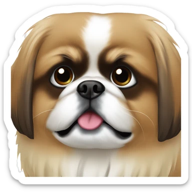 Pekingese Brown BUT WITH FACE WHITE  sticker