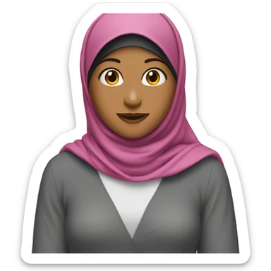 girl taking hijabi headwear off after filming a movie sticker