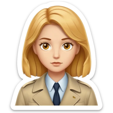 Bal gözlü orta saçlı bal renkli saçlı dedektif sticker