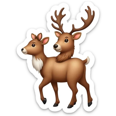 A reindeer is walking along Arbat Street. sticker