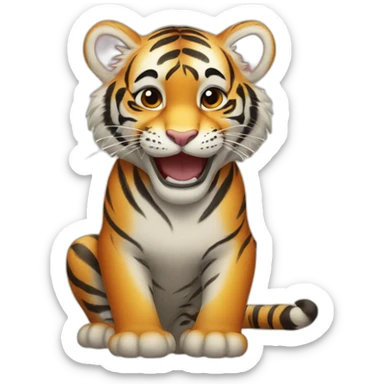 tiger cub smile sticker