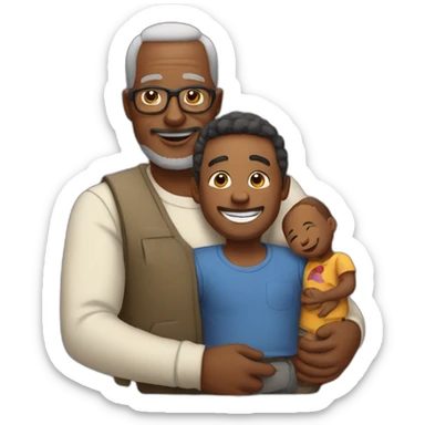 papa avec son enfant dans les bras sticker