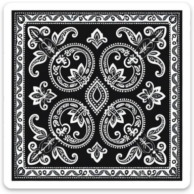 Black Paisley Bandana sticker