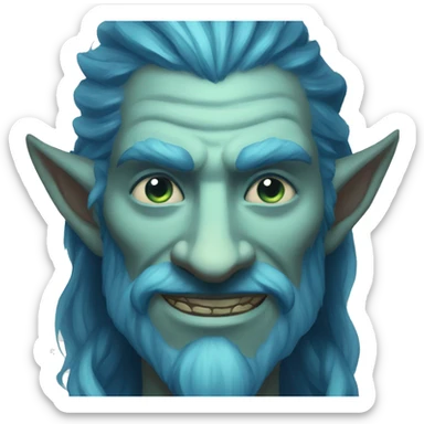 Spectral giant firbolg blue smiling sticker