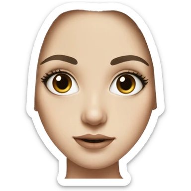 Hyper realism white girl with long black hair sticker