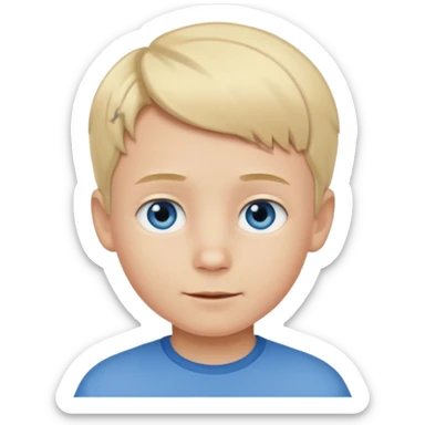 Boy child with short blond hair and blue eyes sticker