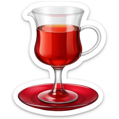 Tavşan kanı türk çayı ince belli bardakta sticker