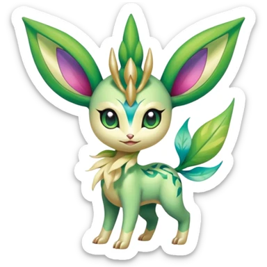 Colorful Exotic Meloetta-Celebi-Leafeon-Shaymin-Venom-Stitch-Fakémon-creature-hybrid sticker