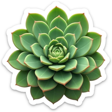 Cinematic Realistic Succulent Emoji, Compact and plump, with fleshy leaves arranged in rosettes of various shapes. The soft, green leaves glow with a gentle radiance, exuding a sense of calm and tranquility. Soft glowing outline, capturing the essence of resilience and beauty in a blossoming succulent! sticker
