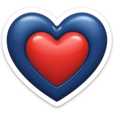 Navy Dark blue heart sticker