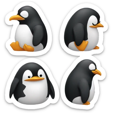 penguin wearing a shirt, facepalming sticker