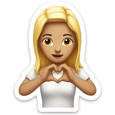 girl making love heart with hands sticker