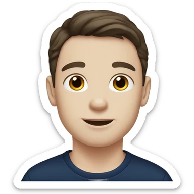 pale brunette boy with dark brown hair and freckles in navy top sticker