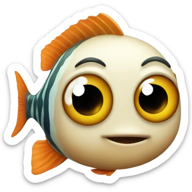 Fish looking straight forward sticker