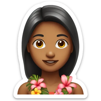 girl with hawaiian follower  sticker