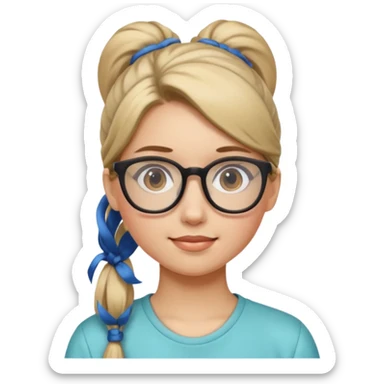 Ponytail Girl with Glasses sticker