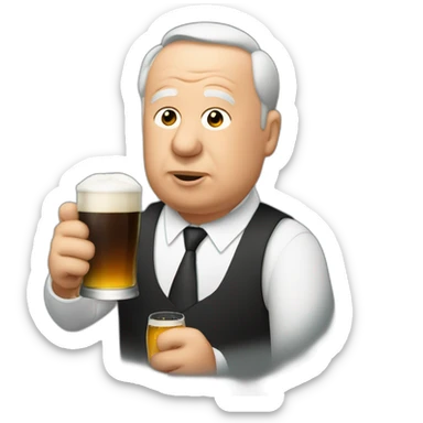 Alfred hitchcock drinking beer sticker