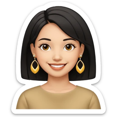 kardashaian sister with bob black hairstyle and big designed earrings sticker