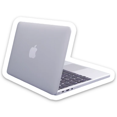 3D illustrated cartoon of a MacBook, simple style, high detail, smooth and concise rendering sticker
