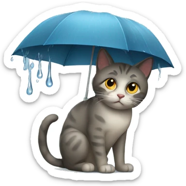 rainy cat sticker