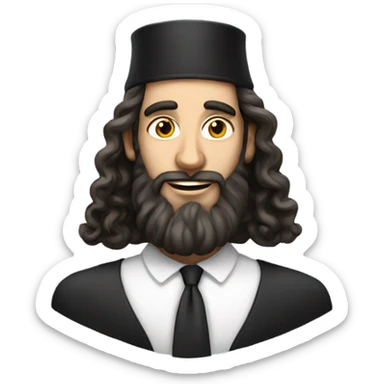 An orthodox Jewish man with hair curls sticker