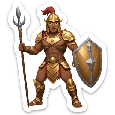 full length goliath giant from the bible ready for battle sticker