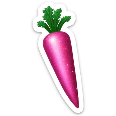 Hot pink carrot with glitter  sticker