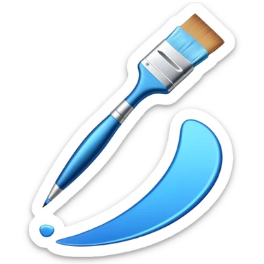 digital paintbrush hovering above a smooth vector curve sticker