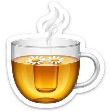 Make a transparent cup with a chamomile tea and smoke it sticker