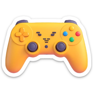 game controller, 3D emoji animated icon style, soft shading, lively and expressive sticker