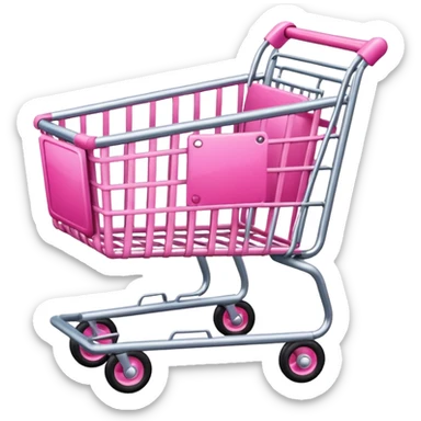 Pink shopping cart sticker