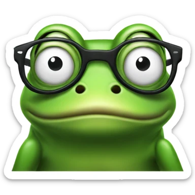Frog with big nose and glasses sticker