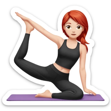 Pilates + red hair + white girl sticker