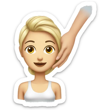 beautician giving massage to patient sticker