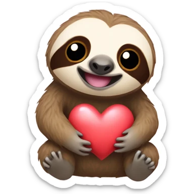 Sloth with heart sticker