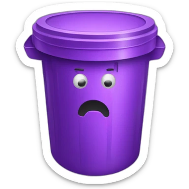 a trash can purple brain lid sticker